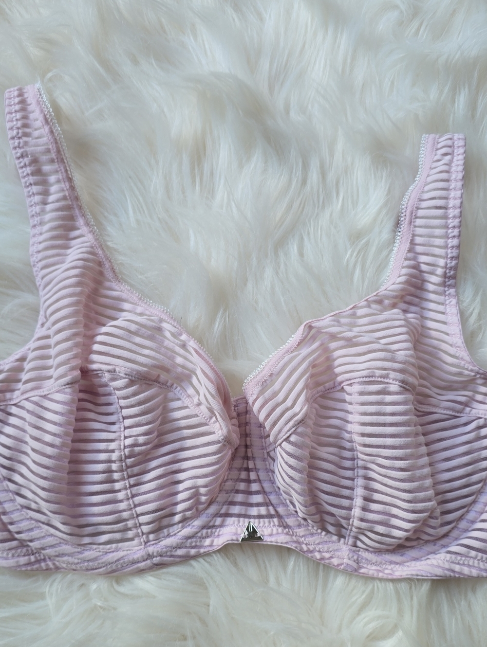 Beija London Stripes Z Bra Pink Sheer Underwire 30FF